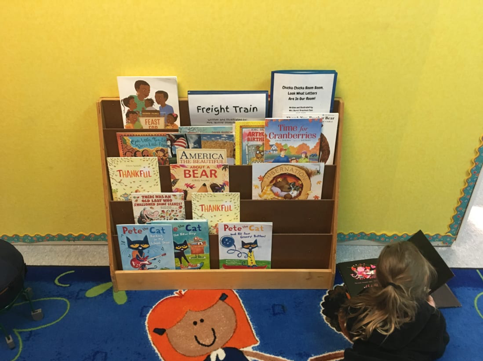 Figure 1. A preschool classroom library with student-authored texts